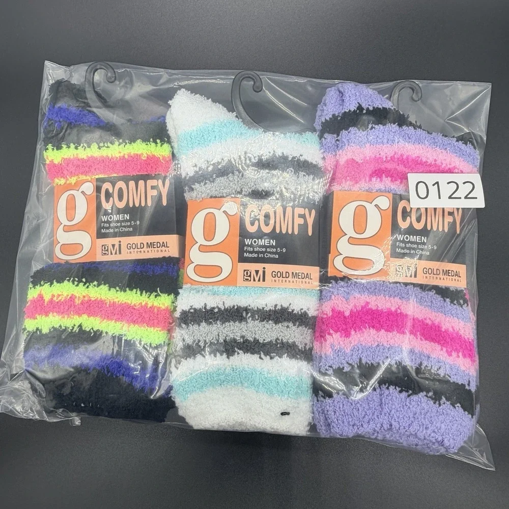 Comfy Womens 3 Pack Spa Socks Fluffy Slipper ComfyCabin Soft Fleece Warm